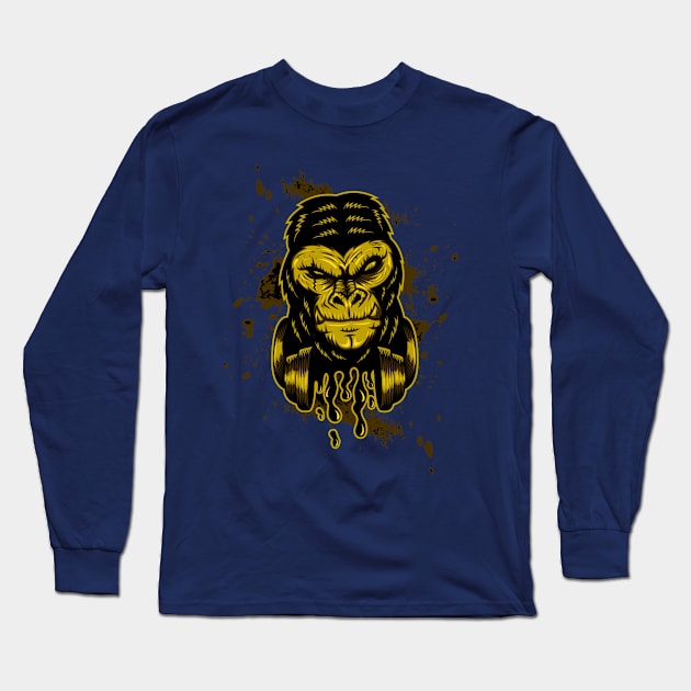 Gorilla with headphones. Perfect present for mom mother dad father friend him or her Long Sleeve T-Shirt by SerenityByAlex